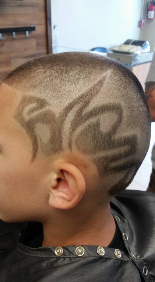 custom haircut design at Atomic Salon