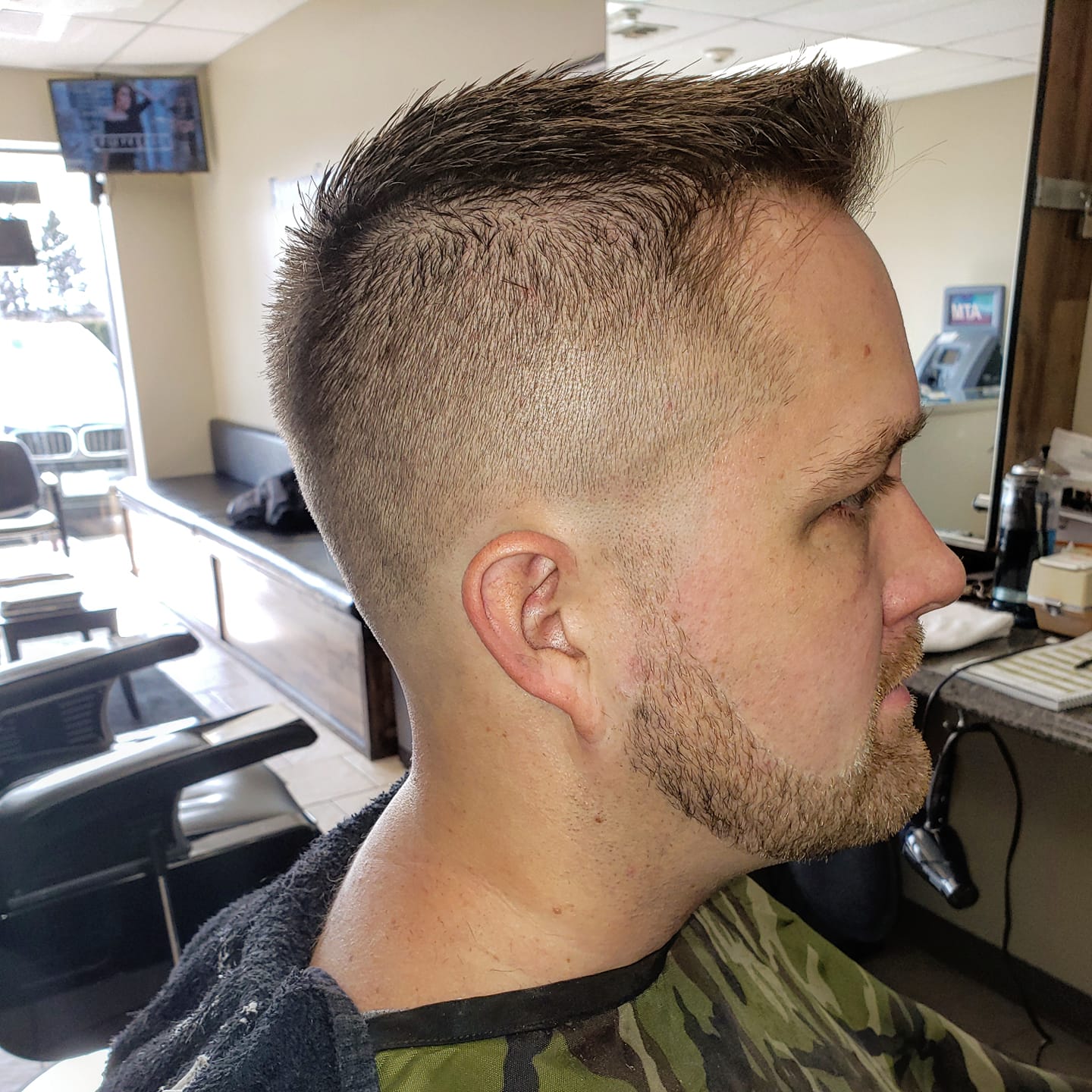 men's medium fade haircut at Atomic Salon